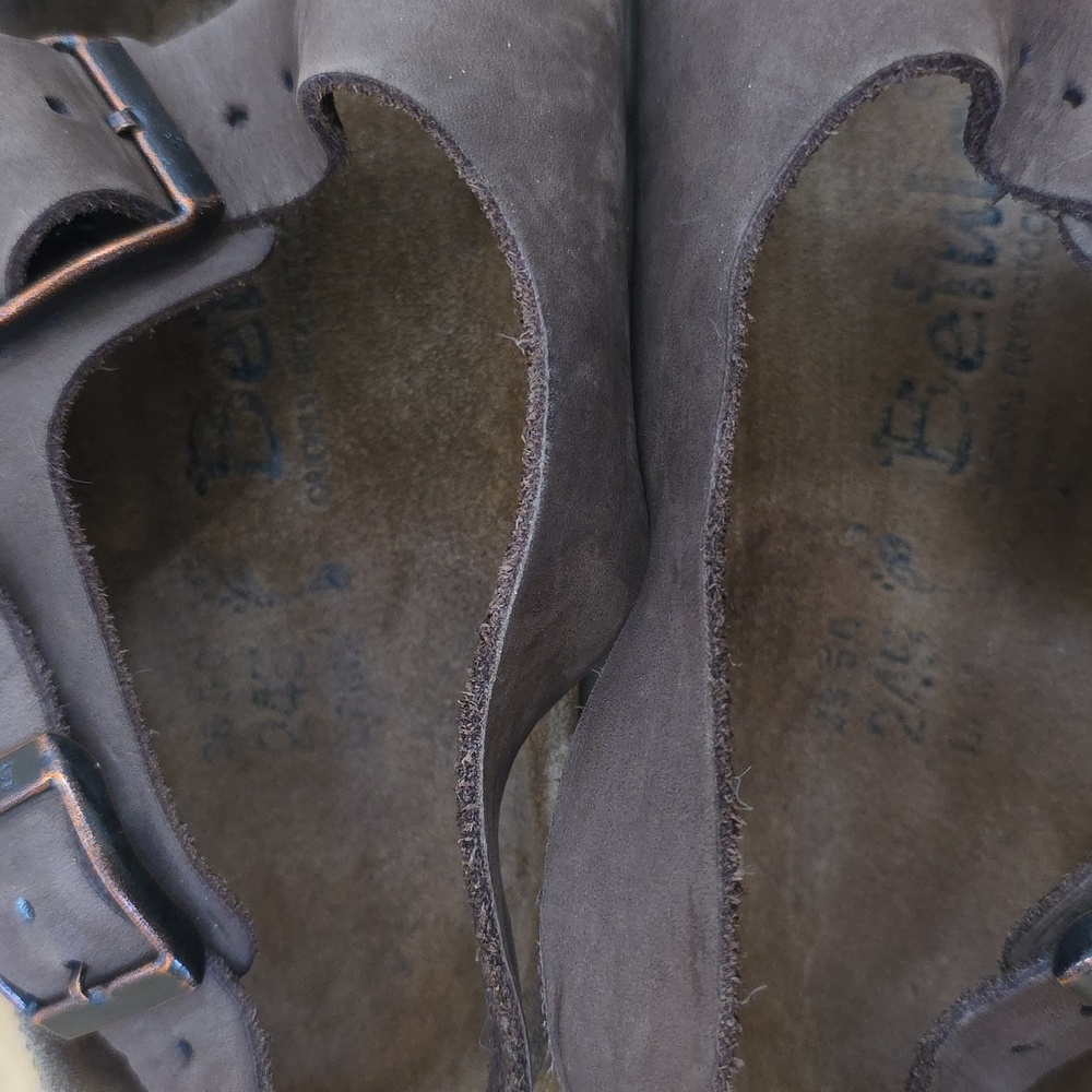 Birkenstock Betula Brown Milano Sandals Size EU 38(7-7.5) Antique Bronze Buckles - Picture 7 of 16